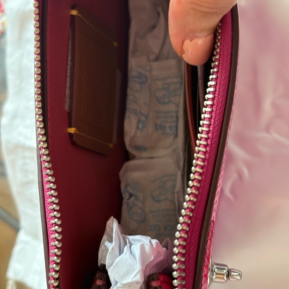 Coach Pink Clutch with Metallic Accents - Picture 11 of 15